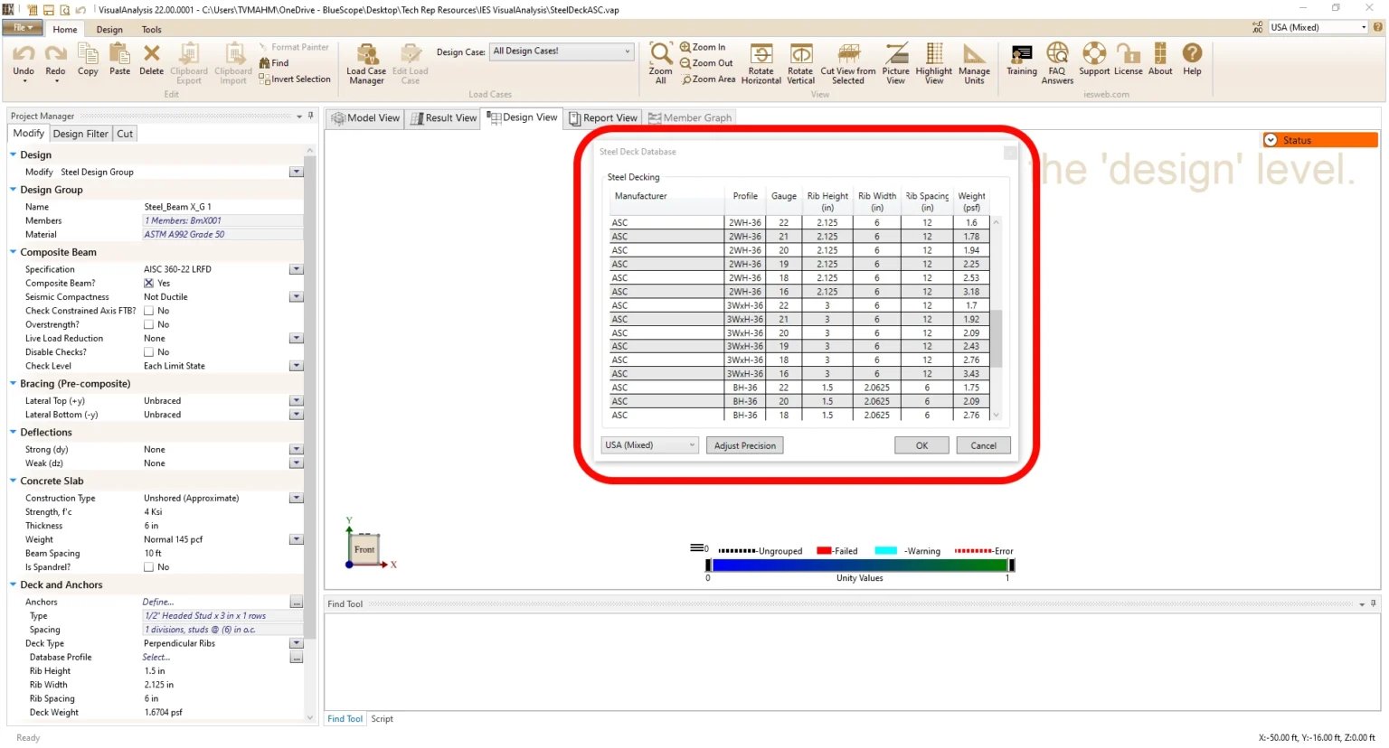 IES VisualAnalysis V22.0 x ASC Steel Deck