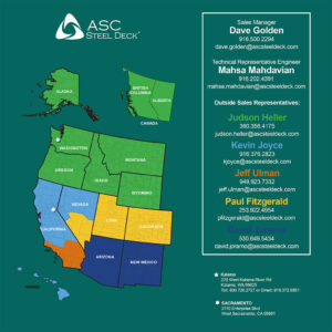 ASC Steel Deck Sales Map - Contact us!