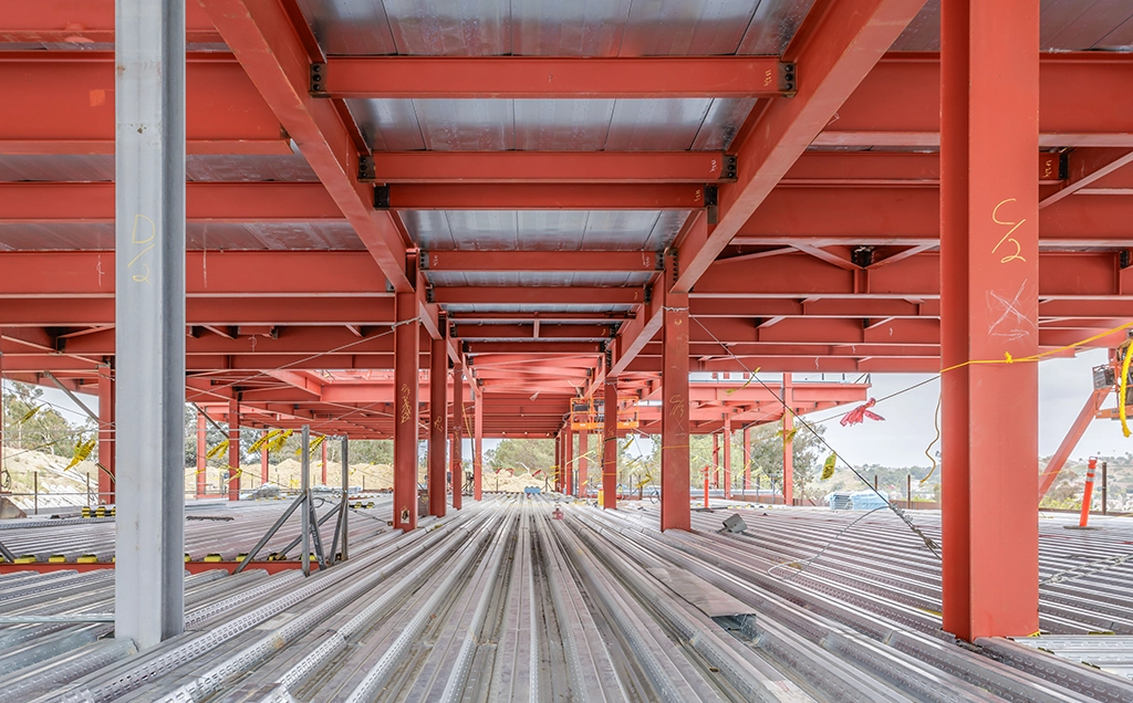 Saddleback College Math & Science Building featuring ASC Steel Deck's cellular acoustical floor and roof deck.