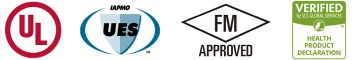 UL, UES, FM, HPD Logos