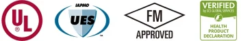 UL, UES, FM, HPD Logos