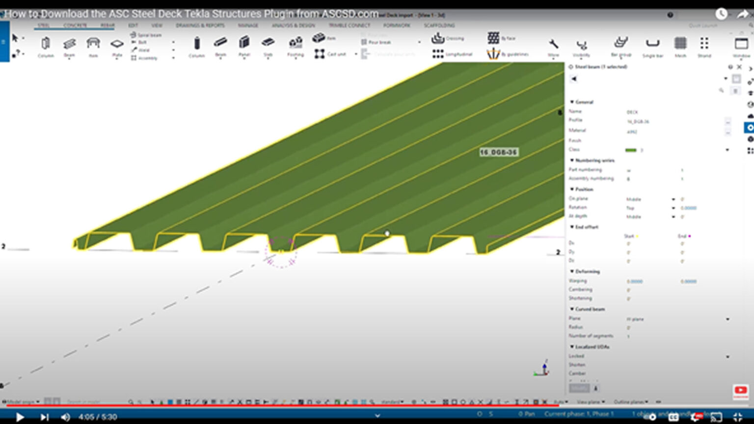 ASC Steel Deck Tekla Plugin